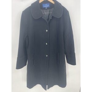 VTG Mackintosh New England Pea Coat Black‎ Wool Women's Sz 2XUSA